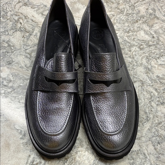 $429 Women Paul Green Loafers Lug Sole Metallic Pewter Wellesley Silver 10.5  11 - Picture 5 of 12